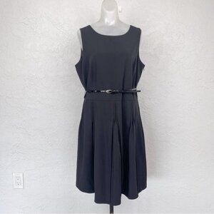 Calvin Klein Women's Black Sleeveless Belted Dress